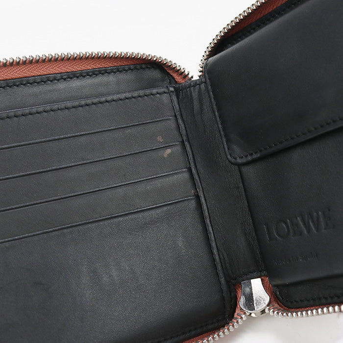 LOEWE Square Zip Wallet anagram Bi-fold with coin purse Calfskin pink Women