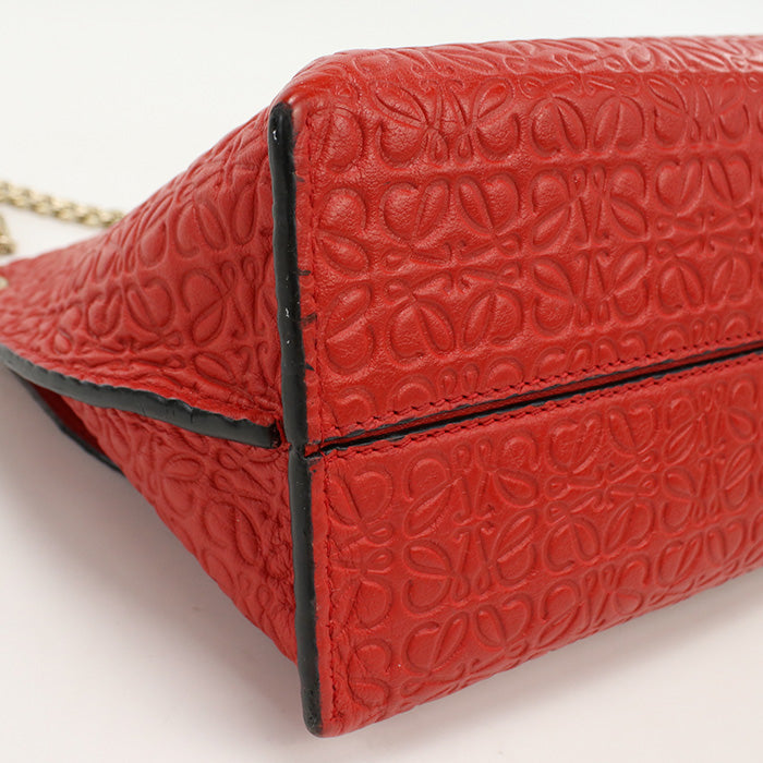 LOEWE 310.89.N49 Shoulder bag anagram Repeat ChainShoulder Bag Calfskin Red Women