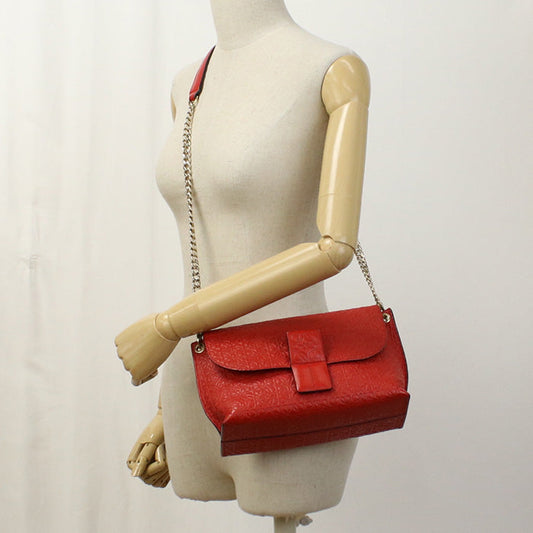 LOEWE 310.89.N49 Shoulder bag anagram Repeat ChainShoulder Bag Calfskin Red Women