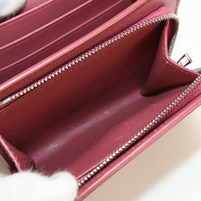 LOEWE C821L57X01 Compact Flap anagram Bi-fold wallet Calfskin pink Women