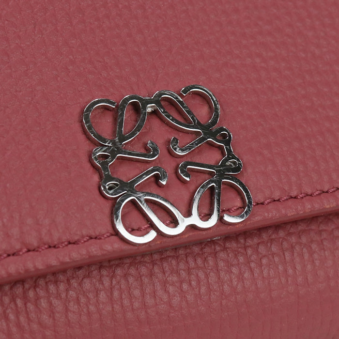 LOEWE C821L57X01 Compact Flap anagram Bi-fold wallet Calfskin pink Women