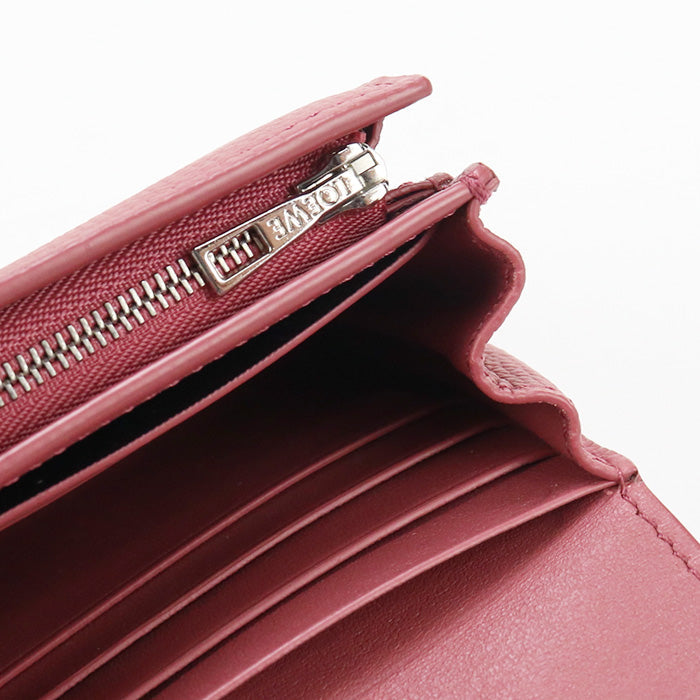 LOEWE C821L57X01 Compact Flap anagram Bi-fold wallet Calfskin pink Women