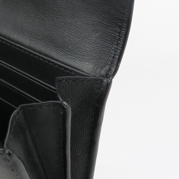 LOEWE T56CANBACWX01LE anagram Continental Long wallet coin leather Black Women