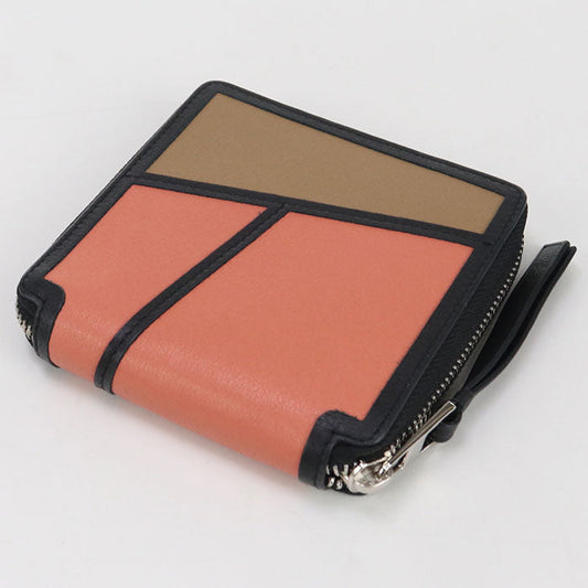 LOEWE 122.30XM88 Bi-fold wallet puzzle Zipper Wallet leather Multicolor Women