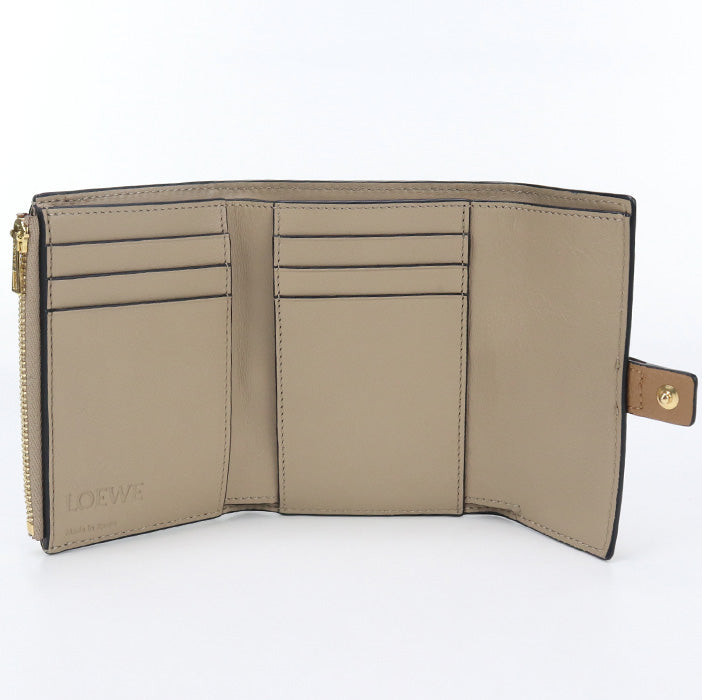 LOEWE C660S86X01 Tri-fold wallet Vertical wallet small leather Brown Women