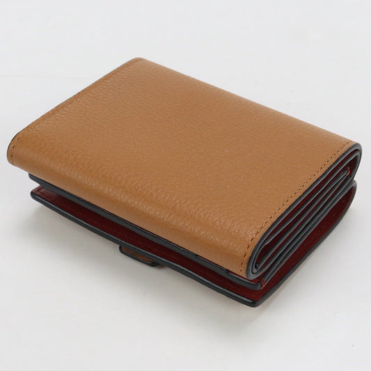 LOEWE Trifold wallet Three fold wallet Calfskin brown Women