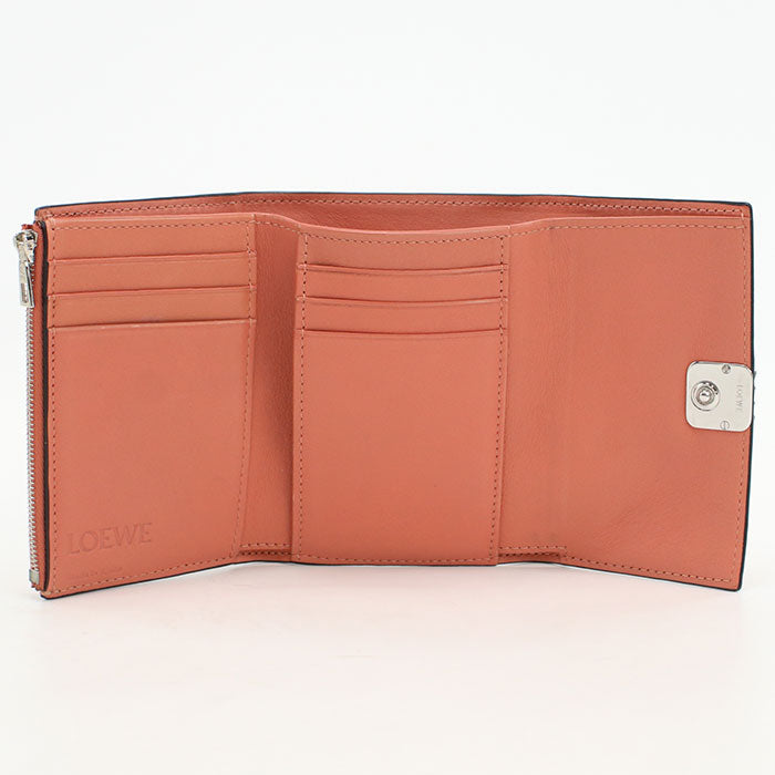 LOEWE LO91016 Vertical wallet anagram Calfskin/Vertical wallet pink Women
