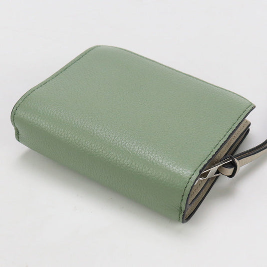 LOEWE C660Z41X01 Compact zip wallet Folded wallet Calfskin green Women