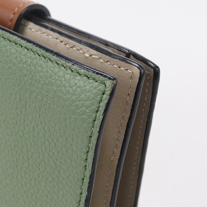 LOEWE C660Z41X01 Compact zip wallet Folded wallet Calfskin green Women