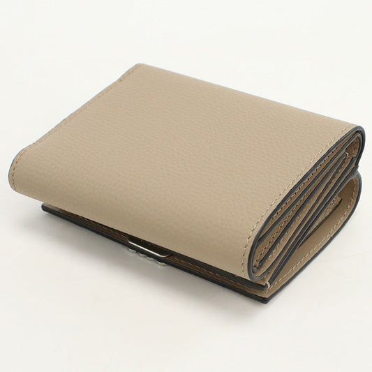 LOEWE C821S33X01 Tri-fold wallet Anagram Vertical Wallet Flap wallet Calfskin beige Women