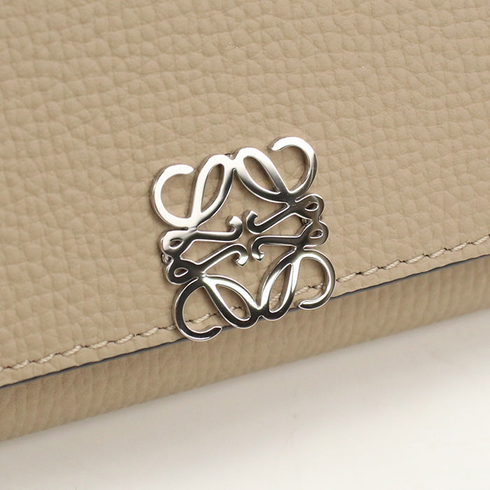 LOEWE C821S33X01 Tri-fold wallet Anagram Vertical Wallet Flap wallet Calfskin beige Women