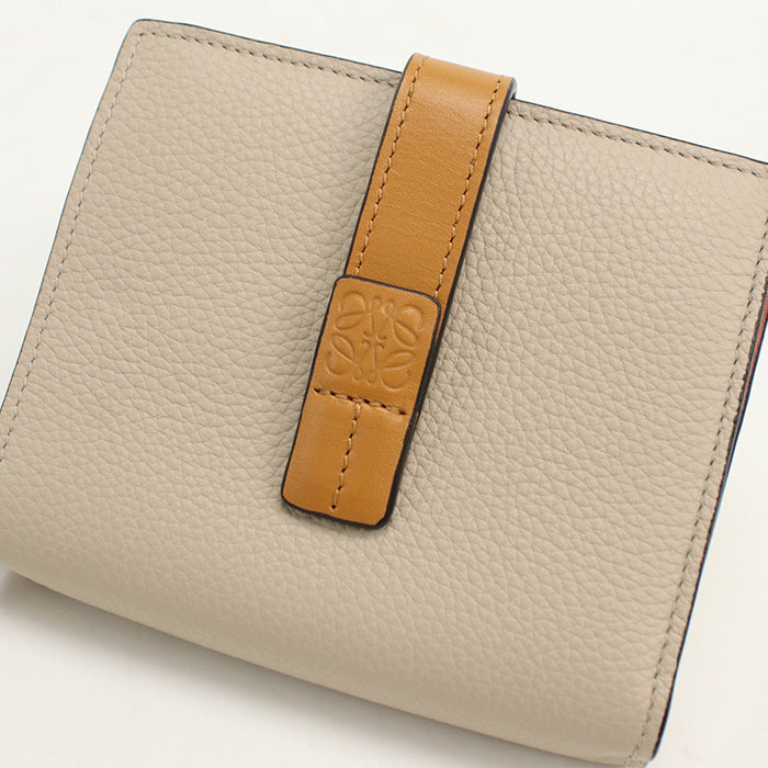 LOEWE C660Z41X01 Bi-fold wallet anagram Compact zip wallet Calfskin beige Women