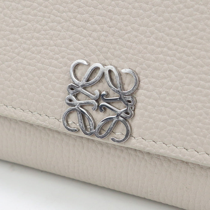 LOEWE C821L57X04 Bifold wallet anagram Compact Flap Wallet Calfskin beige Women