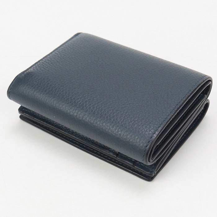 LOEWE C660TR2X04 Trifold wallet anagram Compact Wallet Calfskin Navy mens(unisex)