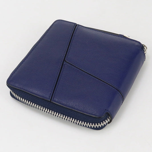 LOEWE 122.89.M88 Bifold wallet puzzle Small wallet Calfskin Navy mens