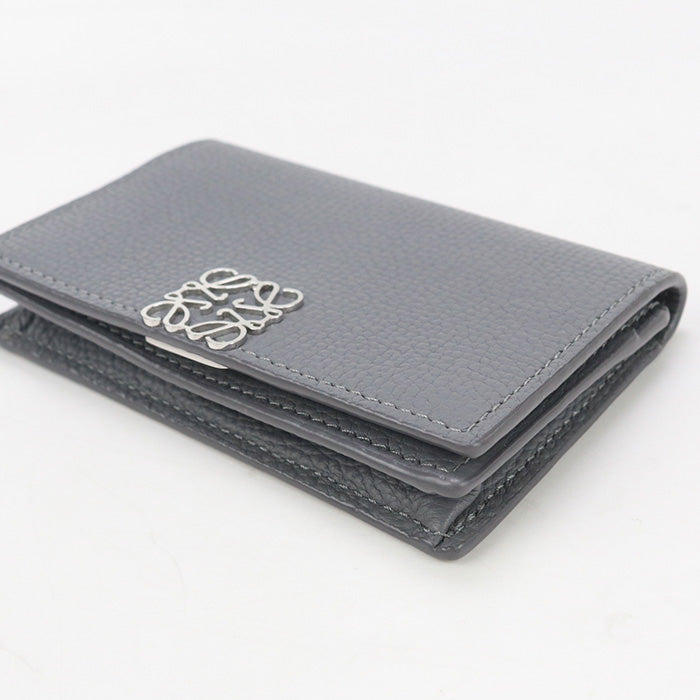 LOEWE LO93816 Card Case name card holder Calfskin gray Women