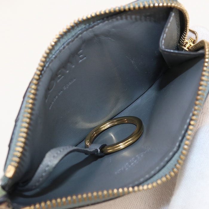 LOEWE Coin card holder puzzle Coin Pocket Calfskin gray mens