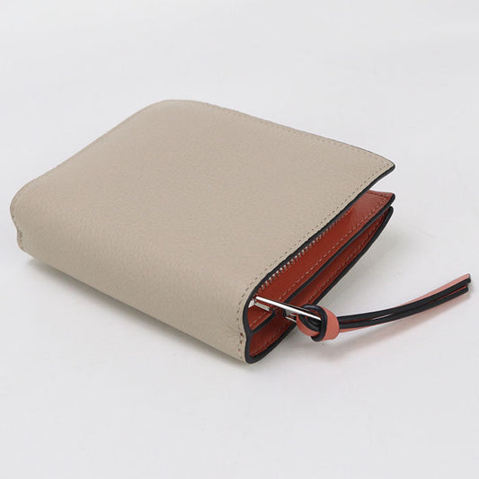 LOEWE C660Z41X02 Compact zip Folded wallet Calfskin beige Women