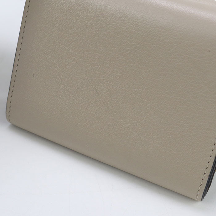 LOEWE C500TR2X01 Trifold anagram Three fold wallet Calfskin beige Women