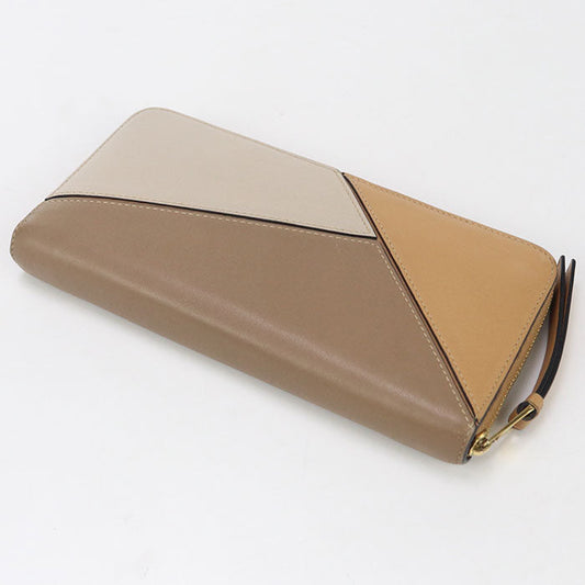LOEWE C510T12X03 3943 Zip around wallet puzzle Purse Calfskin Brown Women