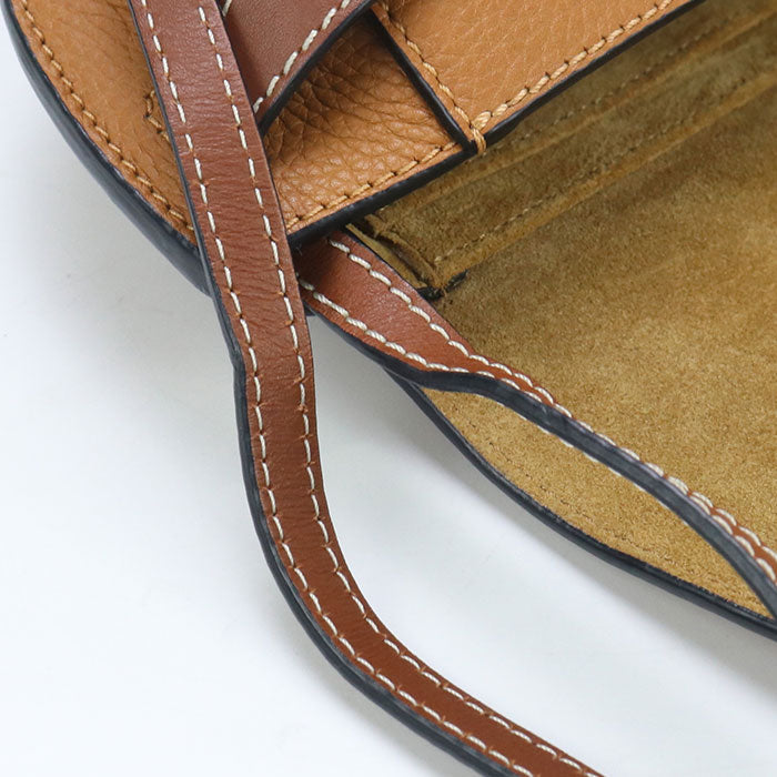 LOEWE 321.12.U62 gatedual bag mini Diagonal Shoulder Bag Calfskin brown Women
