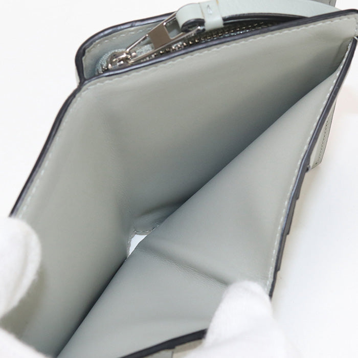 LOEWE C510Z41X01 Bifold wallet puzzle Compact Zipper Wallet Calf leather green Women