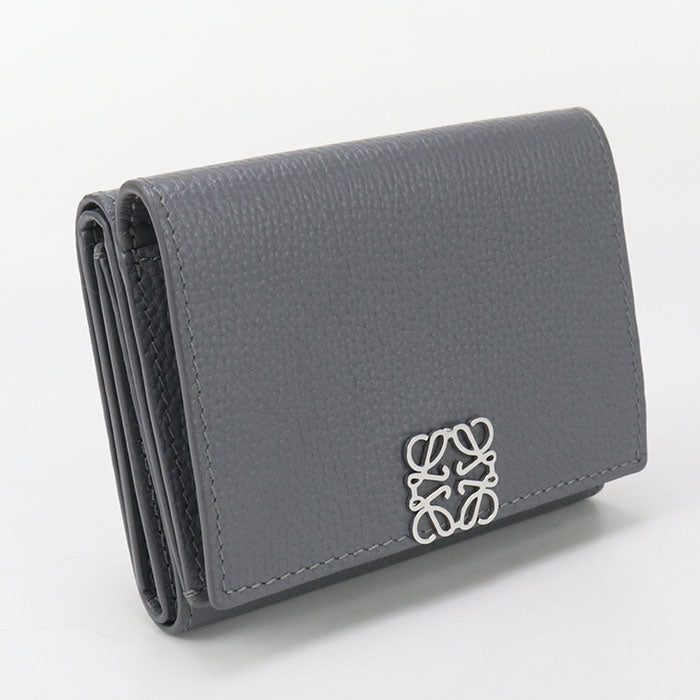 LOEWE C821TR2X16 Tri-fold wallet anagram Compact wallet Calfskin gray Women