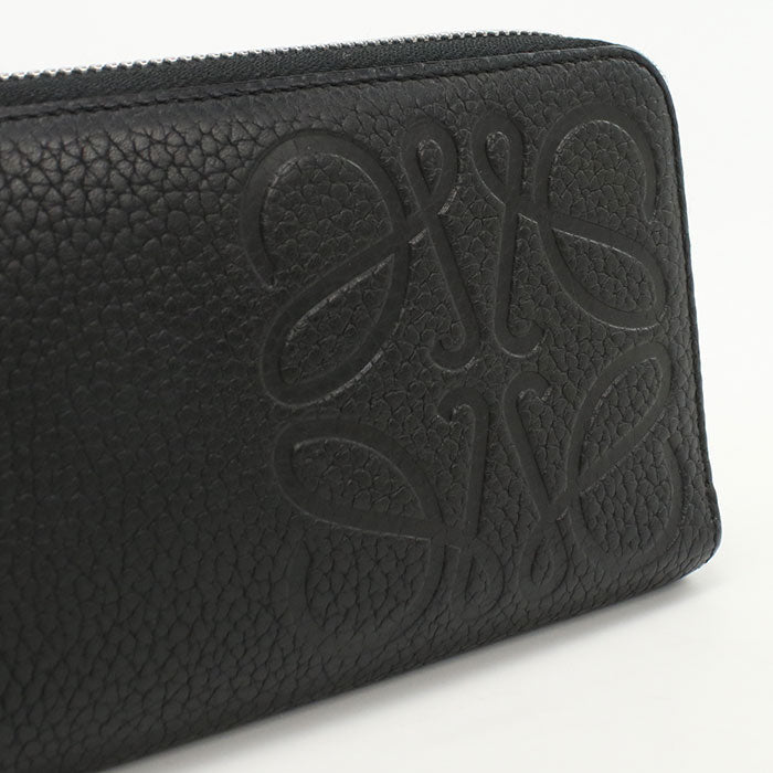 LOEWE C500U46X02 Long wallet anagram Brand Open Wallet Grain Calfskin Leather black mens(unisex)