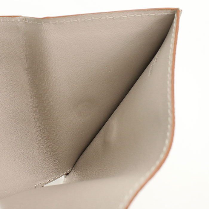 LOEWE C821TR2X02 Tri-fold wallet anagram Folding Wallet/Compact Wallet Calfskin beige Women