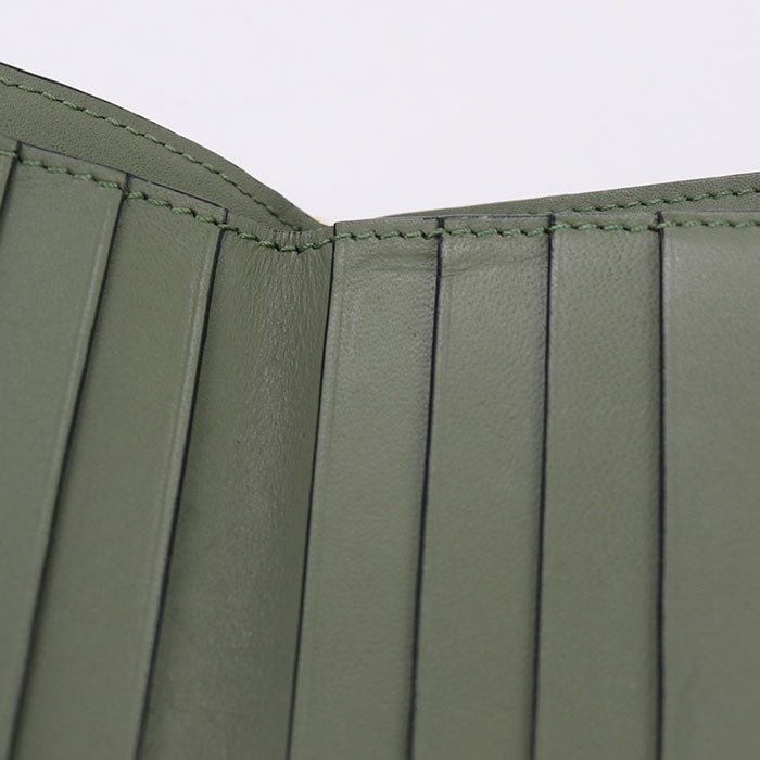 LOEWE C499Z41X03 Compact zip repeat Folded wallet Calfskin green Women