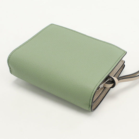 LOEWE Compact zip wallet Folded wallet Calfskin green Women