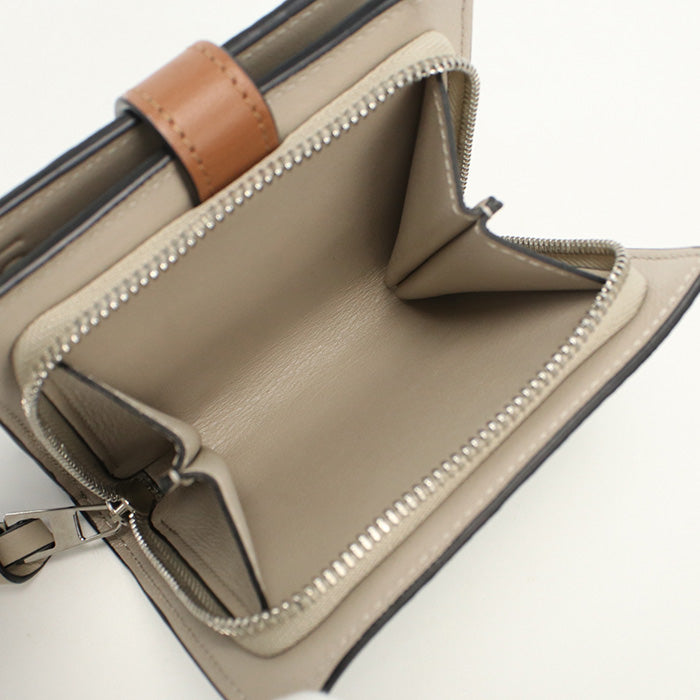 LOEWE Compact zip wallet Folded wallet Calfskin green Women