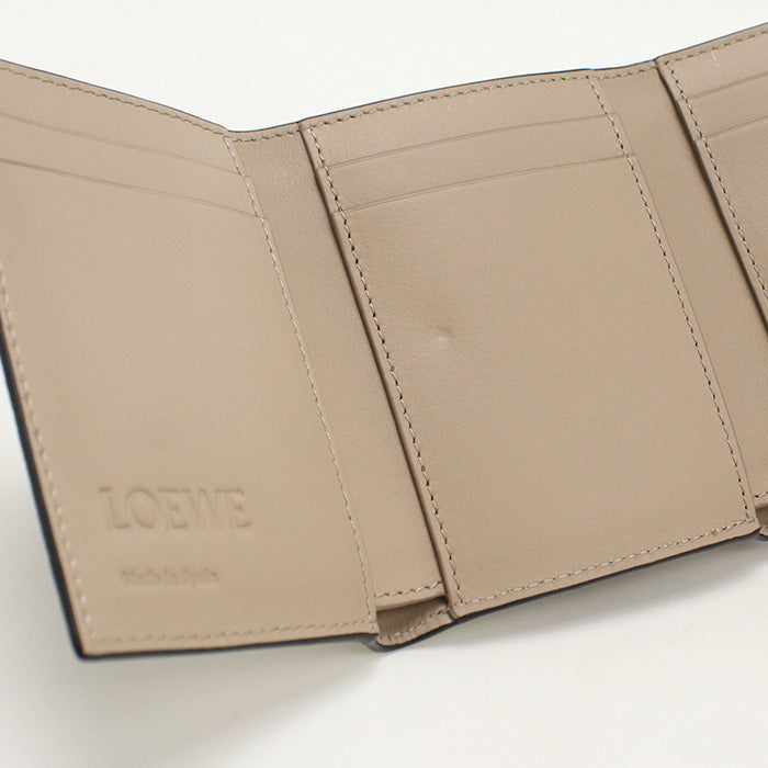 LOEWE C821TR2X16 Trifold wallet anagram Three fold wallet Calfskin beige Women