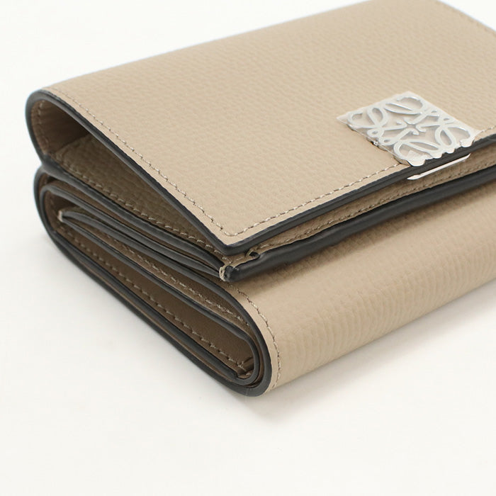 LOEWE C821TR2X16 Trifold wallet anagram Three fold wallet Calfskin beige Women