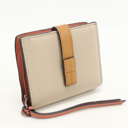 LOEWE Compact zip wallet Folded wallet leather beige Women