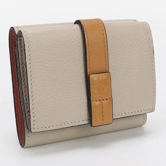 LOEWE Trifold wallet Three fold wallet Calfskin beige Women