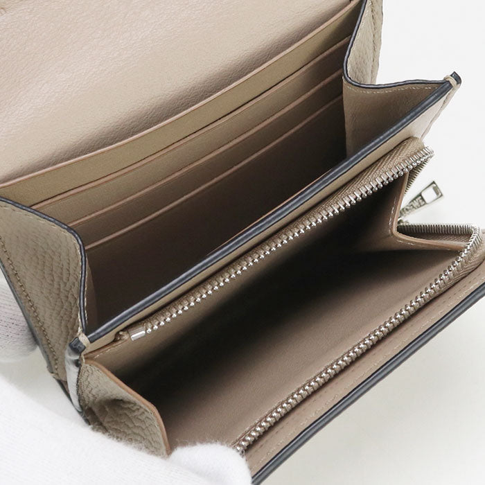 LOEWE C821L57X01 0066 2150 Bifold wallet anagram compact flap wallet Calfskin beige Women