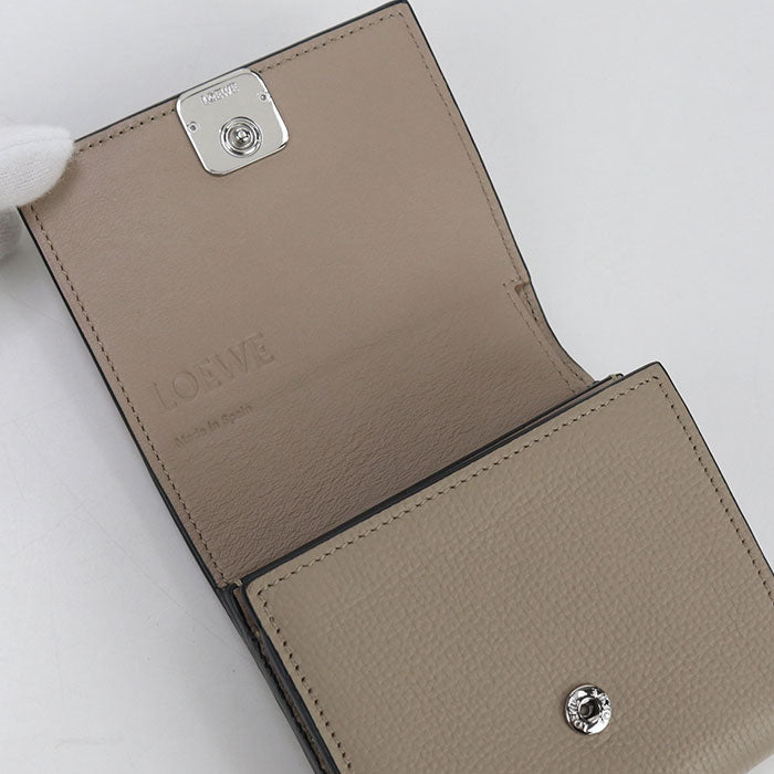 LOEWE C821L57X01 0066 2150 Bifold wallet anagram compact flap wallet Calfskin beige Women