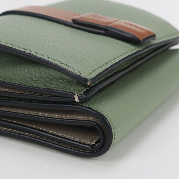 LOEWE C660TR2X03 Three fold wallet Calfskin green Women