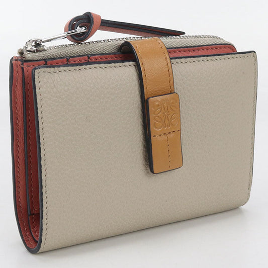 LOEWE C660P3002 Bi-fold wallet Slim Zip Calfskin beige Women