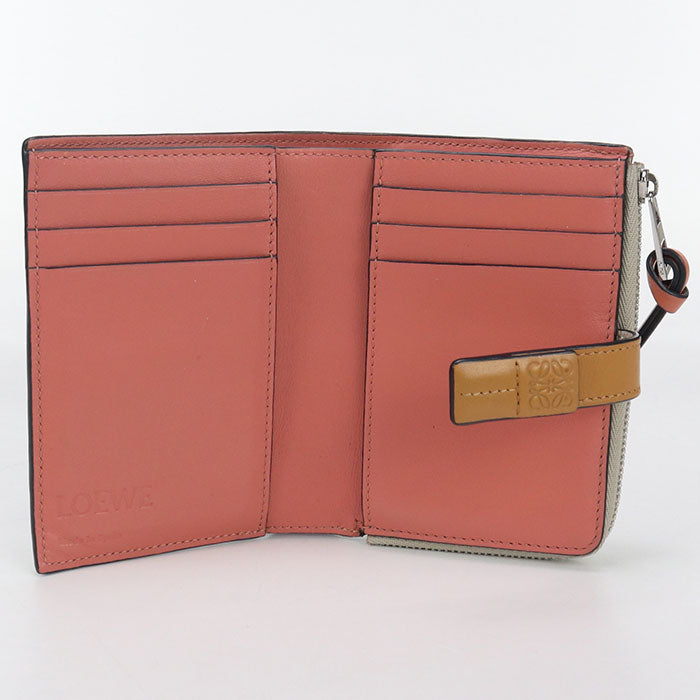 LOEWE C660P3002 Bi-fold wallet Slim Zip Calfskin beige Women