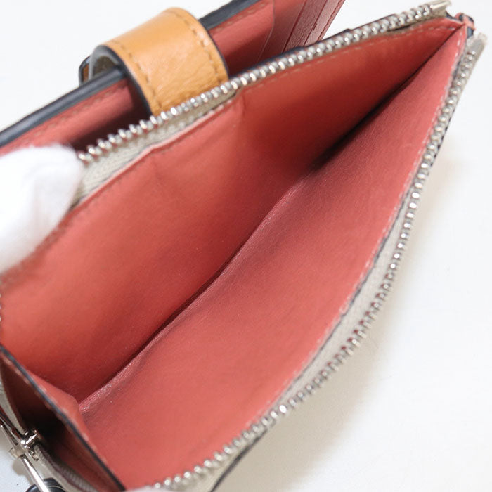 LOEWE C660P3002 Bi-fold wallet Slim Zip Calfskin beige Women