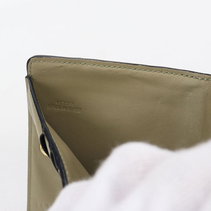 LOEWE C510Z41X01 Compact zip wallet puzzle Folded leather khaki Women