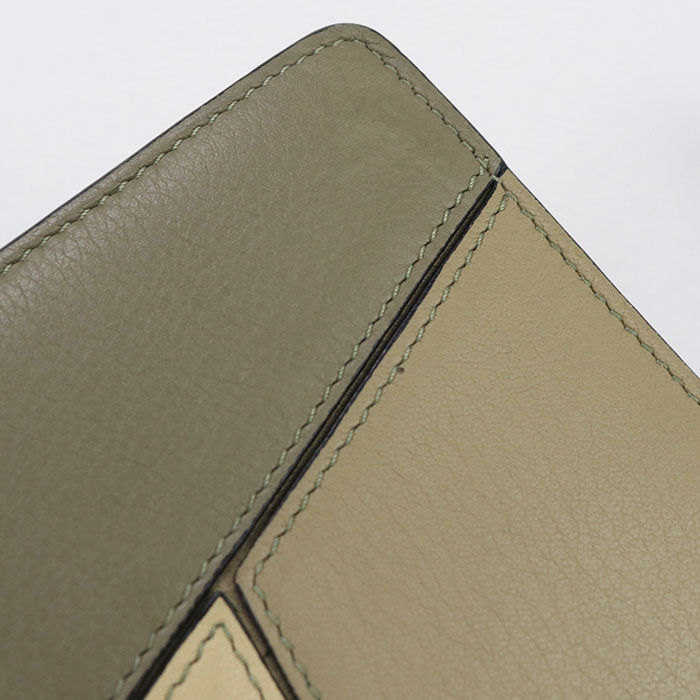 LOEWE C510Z41X01 Compact zip wallet puzzle Folded leather khaki Women