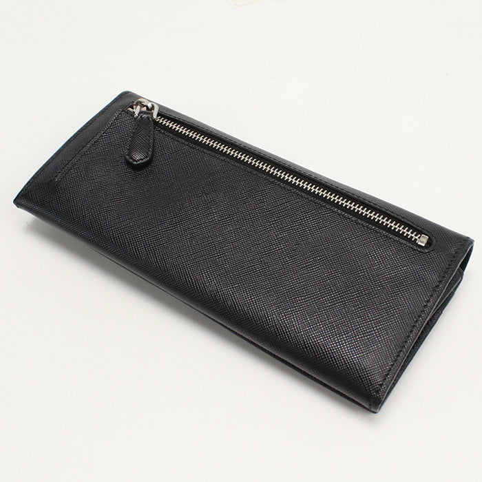 PRADA 1MH132 Long wallet purse Saffiano Bifold Long Wallet leather black Women