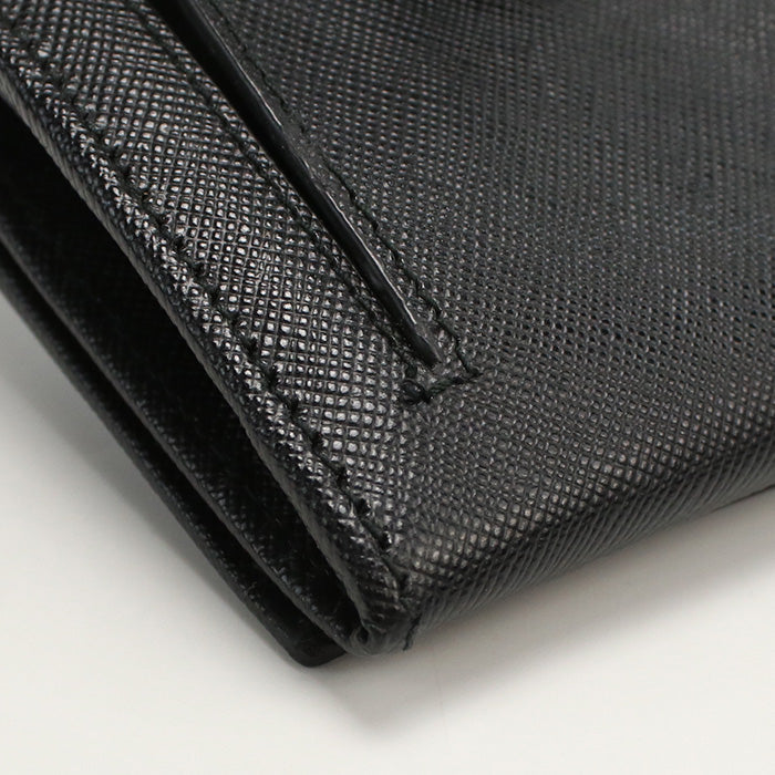 PRADA 1MH132 Long wallet purse Saffiano Bifold Long Wallet leather black Women