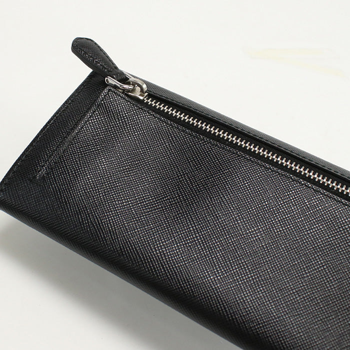 PRADA 1MH132 Long wallet purse Saffiano Bifold Long Wallet leather black Women