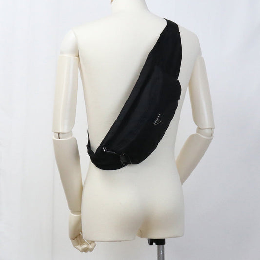 PRADA 2VL132 body bag Triangular plate Belt bag Waist bag Nylon black unisex
