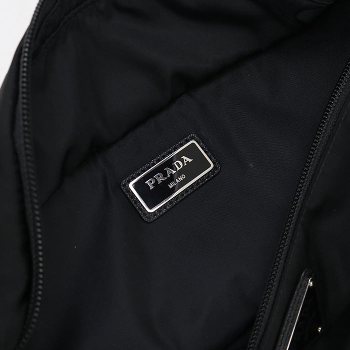 PRADA 2VL132 body bag Triangular plate Belt bag Waist bag Nylon black unisex