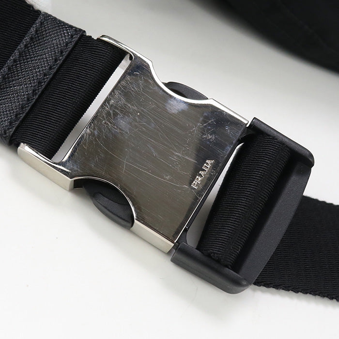 PRADA 2VL132 body bag Triangular plate Belt bag Waist bag Nylon black unisex